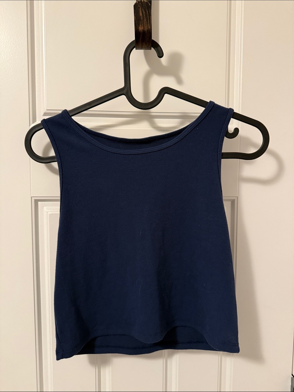 American Eagle Outfitters Navy Ribbed Crop Tank